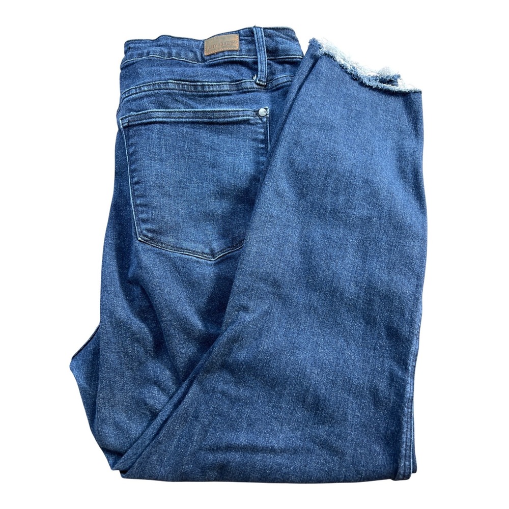 Judy Blue Skinny Jeans Dark Wash Raw Hem High Rise Plus Size 20W